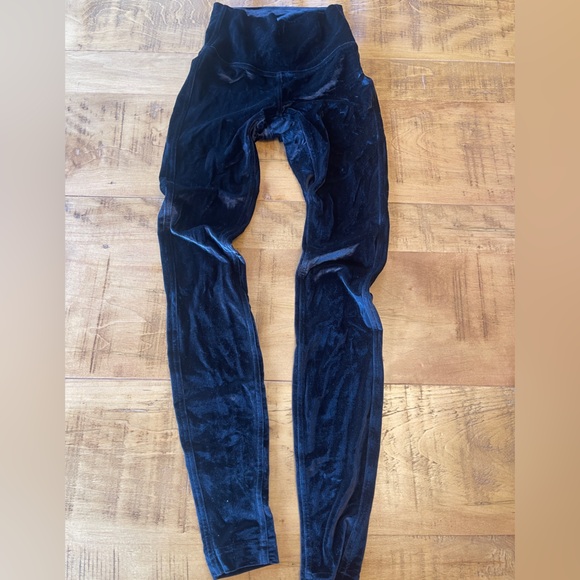Lululemon black velour leggings - Picture 1 of 3